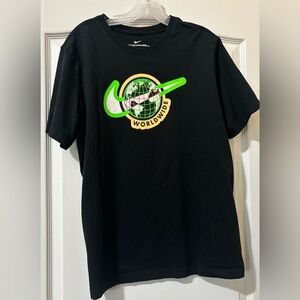 Nike Air Worldwide Black T-Shirt with Neon Green Logo